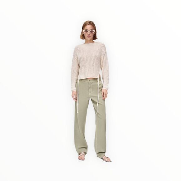 ZARA | Khaki | ZW THE PIPER CHINO JEANS - Picture 7 of 13